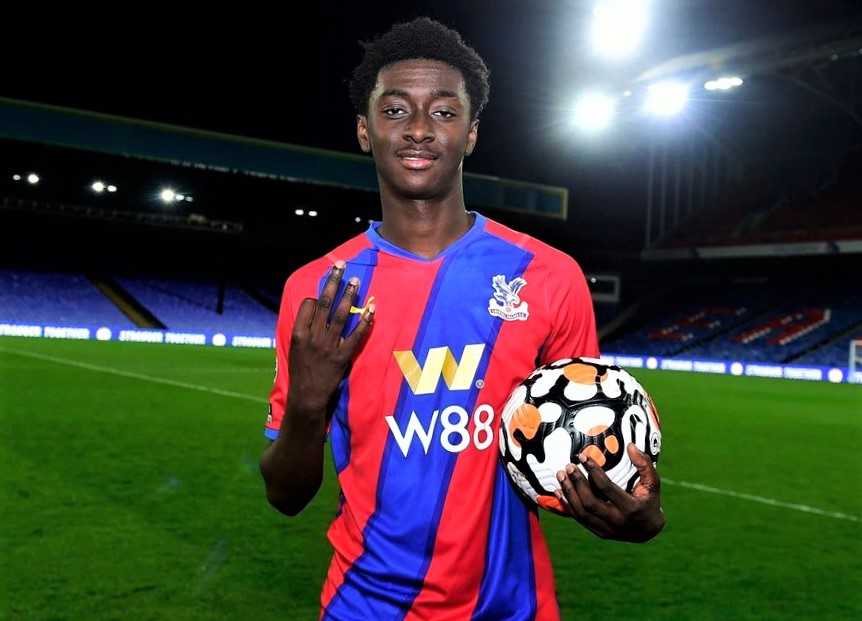 Jesurun Rak-Sakyi posing with a hattrick matchball